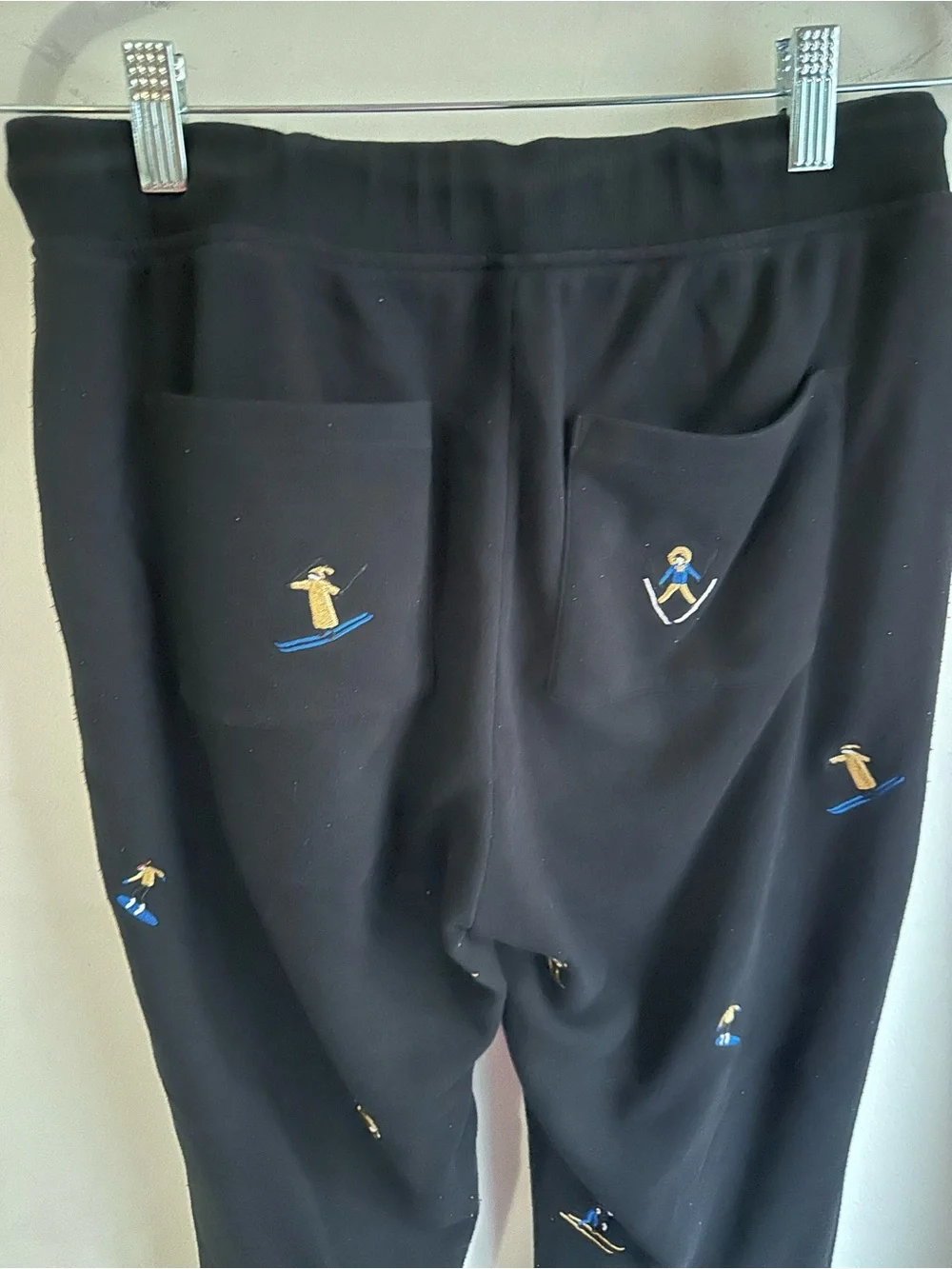 GREY by LOFT Women’s S Black Jogger Sweatpants Embroidered Ski Snowboard